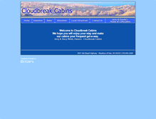 Tablet Screenshot of cloudbreakcabins.com